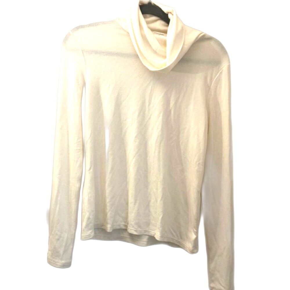 Banana Republic Soft Luxe Turtleneck Top Size S Cream Long Sleeve